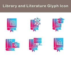 biblioteca y literatura vector icono conjunto