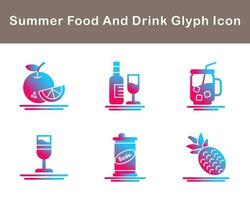 Summer Food And Drink Vector Icon Set