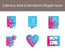 biblioteca y literatura vector icono conjunto