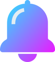 notificação ou Sino ícone dentro gradiente cores. alarme relógio e Smartphone inscrição alerta. png