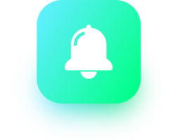 Benachrichtigung oder Glocke Symbol im Platz Gradient Farben. Alarm Uhr und Smartphone Anwendung aufmerksam. png