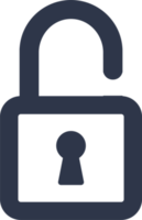 Padlock icon in black colors. Security signs illustration. png