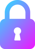 Padlock icon in gradient colors. Security signs illustration. png