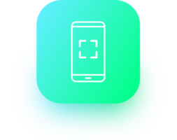 Scan icon in square gradient colors. Smartphone signs illustration. png