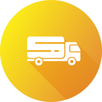 Delivery truck icon in flat design style. Cargo signs illustration. png