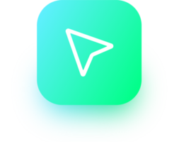 Sent message icon in square gradient colors. Navigation signs illustration. png