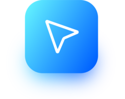 Sent message icon in square gradient colors. Navigation signs illustration. png