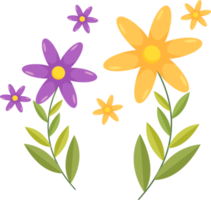 påsk element ikon illustration med färgrik blommor. png