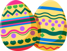 Easter element icon illustration with decorative eggs. png