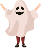 Halloween kid cartoon character in ghost costume png