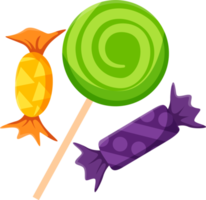 Halloween element illustration with colorful candy.