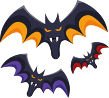 halloween element illustration med fladdermöss. png