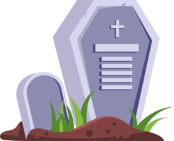 Halloween element illustration with tombstone. png