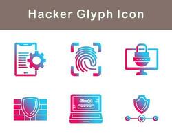 conjunto de iconos de vector de hacker