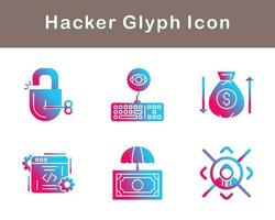 conjunto de iconos de vector de hacker