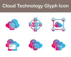 nube tecnología vector icono conjunto