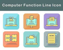 computadora función vector icono conjunto