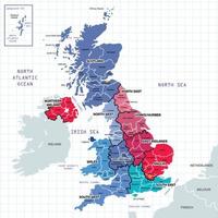 Country Map of United Kingdom vector