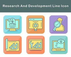 investigación y desarrollo vector icono conjunto