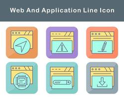 web y solicitud vector icono conjunto