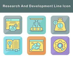 investigación y desarrollo vector icono conjunto