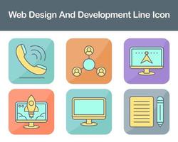 web diseño y desarrollo vector icono conjunto