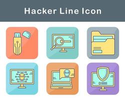 conjunto de iconos de vector de hacker