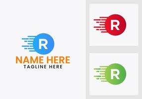 Letter R Technology Logo Design Template. Modern Logotype Symbol vector