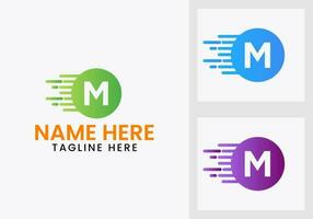 Letter M Technology Logo Design Template. Modern Logotype Symbol vector