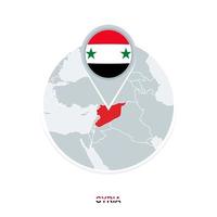 Siria mapa y bandera, vector mapa icono con destacado Siria