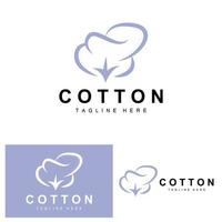 Cotton Logo, Soft Cotton Flower Design Vector Natural Organic Plants Apparel Materials And Beauty Textiles