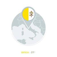 Vaticano ciudad mapa y bandera, vector mapa icono con destacado Vaticano ciudad