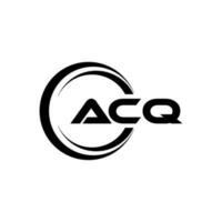 ACQ letter logo design in illustration. Vector logo, calligraphy designs for logo, Poster, Invitation, etc.