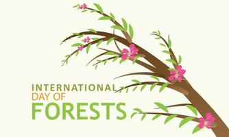 internacional día de bosques fiesta concepto. modelo para fondo, bandera, tarjeta, póster vector