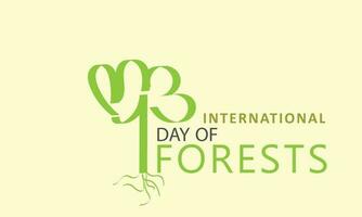 internacional día de bosques fiesta concepto. modelo para fondo, bandera, tarjeta, póster vector