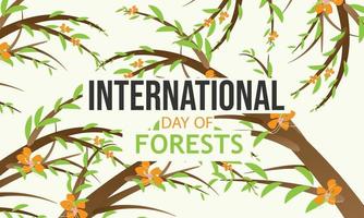 internacional día de bosques fiesta concepto. modelo para fondo, bandera, tarjeta, póster vector