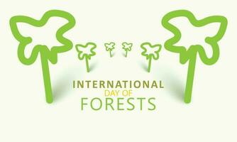 International Day of Forests. Holiday concept. Template for background, banner, card, poster vector