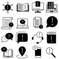 Simple vector icon Set of Info. Help Desk illustration sign collection. documentation symbol.