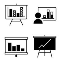 Presentation icon vector set. report illustration sign collection. analysis symbol or logo.