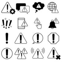 Simple Set of Warnings Related Vector Icons. Contains such signs as Alert, Exclamation illustration sign collection. Warning symbol and more.