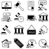 Auction icon vector set. bargaining illustration sign collection. sold symbol or logo.