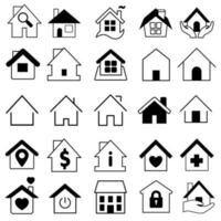 House Icon Set. Home vector illustration symbol. Building symbol or logo.