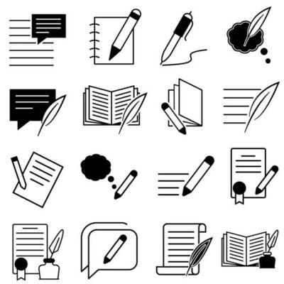 Write icon vector set. notes illustration sign collection. Writer symbol. notebook logo.