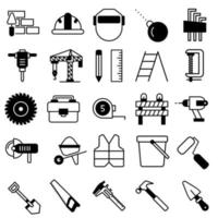 Construction tool icon vector set. repair illustration sign collection. building symbol or logo.