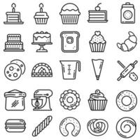 Bakery icon vector set. cooking illustration sign collection. bake symbol.