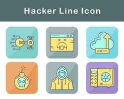 conjunto de iconos de vector de hacker