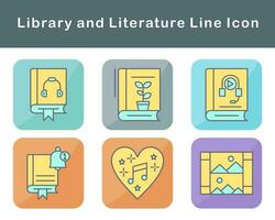 biblioteca y literatura vector icono conjunto