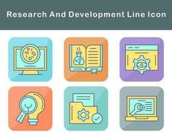 investigación y desarrollo vector icono conjunto