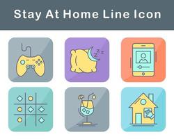 Stay At Home Vector Icon Set