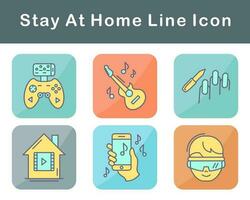 Stay At Home Vector Icon Set